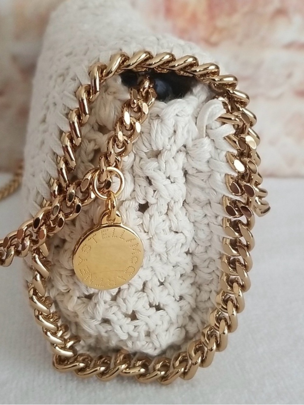 Stella Maccarti Crochet Chain-Trim Crossbody miniBag in Cream - Picture 4 of 6